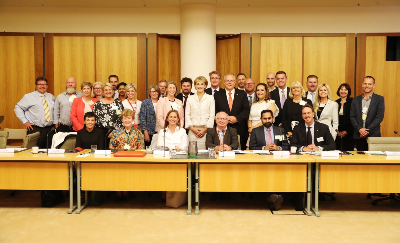 Melissa with a group of small business owners at Parliament House